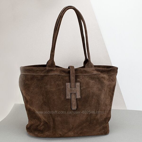 Сумка жіноча шопер з натуральної замші Virginia Conti з 2 ручками