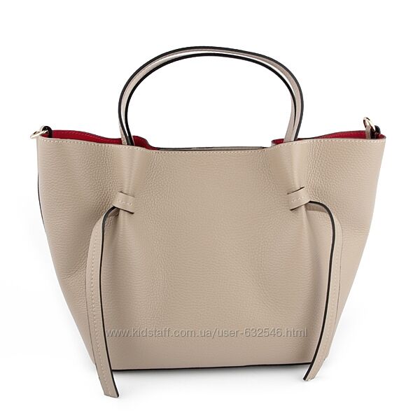 Сумка-шопер жіноча шкіряна Virginia Conti чорна з косметичкою