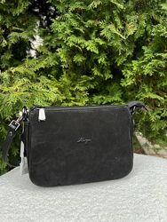 Сумка через плече від Karya на три відділення шкіряна на блискавці