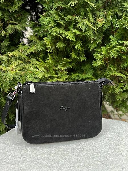 Сумка через плече від Karya на три відділення шкіряна на блискавці