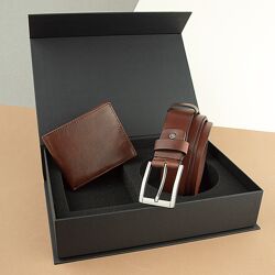 Подарунковий набір Handycover  портмоне та ремінь в чорній коробці