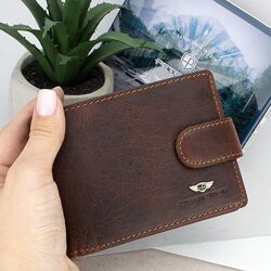 Шкіряний чоловічий гаманець Peterson в подарунковій коробці