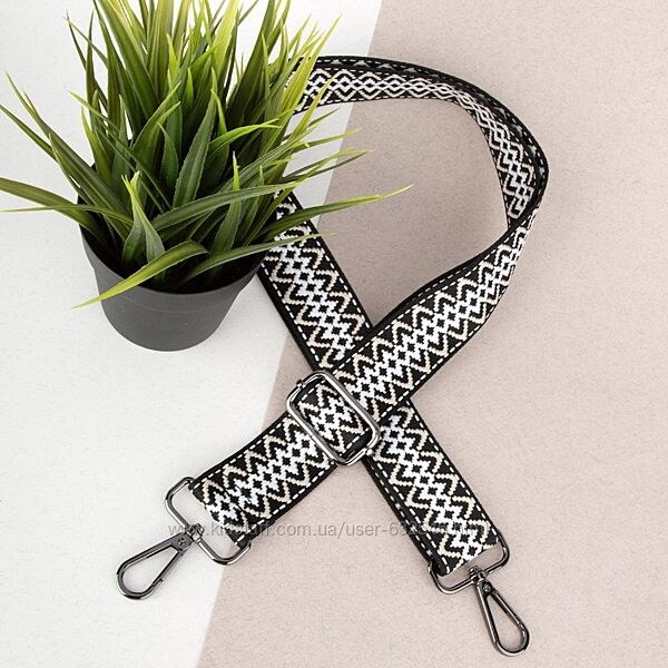 Ремінь для сумки текстильний 38 мм темне срібло