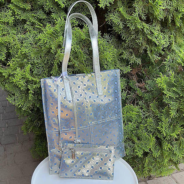 Жіноча сумка KARYA шопер лазерна натуральна шкіра магніт