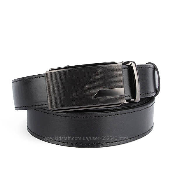 Ремінь шкіряний чоловічий на автоматі SF чорний