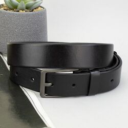 Ремінь дитячий/підлітковий шкіряний чорний JK