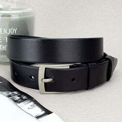 Ремінь дитячий/підлітковий шкіряний чорний JK