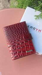 Шкіряна обкладнинка для автодокументів KARYA на кнопці