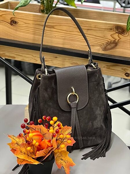 Жіночі сумки замшеві зі шкірою