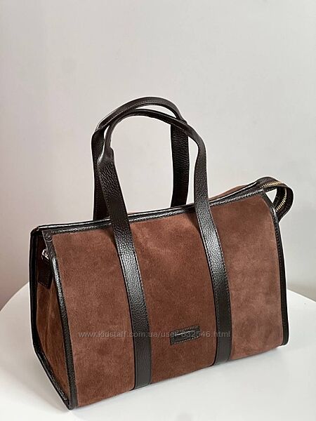 Сумка жіноча з двома ручками шкіра та замша Karya