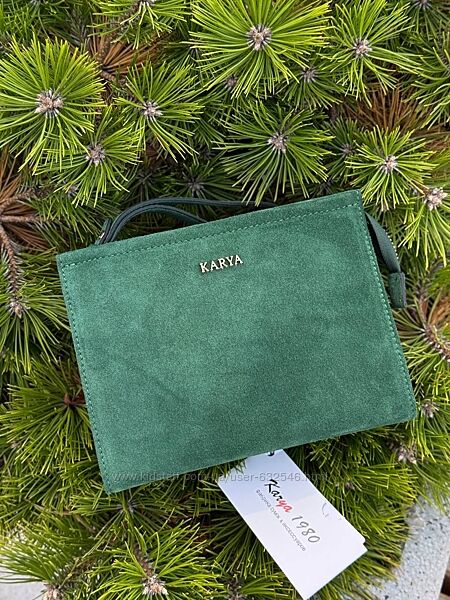 Жіночі косметички з ремінцем замша та шкіра