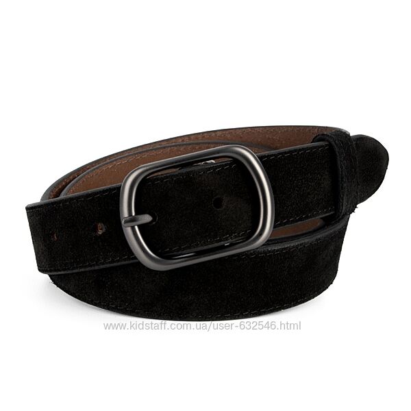 Ремінь жіночий замшевий SF чорний з темною пряжкою 125 см 