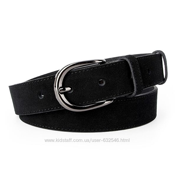 Ремінь жіночий замшевий PS  з темною пряжкою