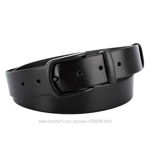 Ремінь жіночий шкіряний JK чорний з чорною пряжкою