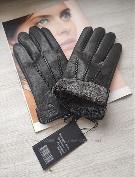 Шкіряні чоловічі рукавички зі шкіри оленя, Румунія підкладка махр