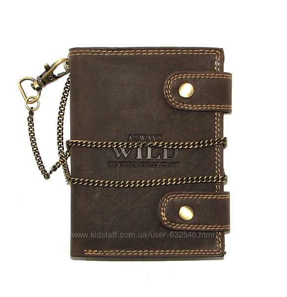 Шкіряний гаманець Always Wild чоловічий з ланцюжком