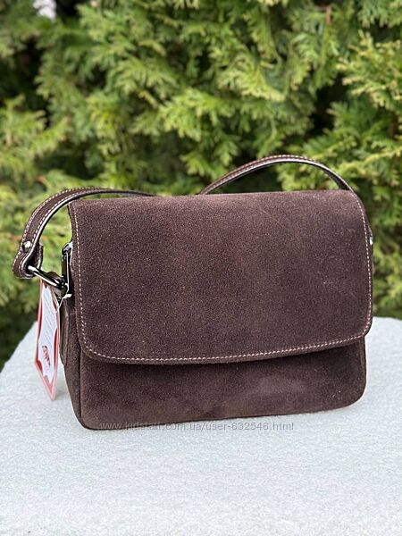 Невелика жіноча замшева сумка шоколад