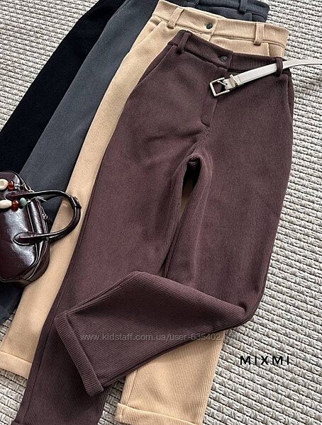 Вельветовые штаны на флисе размер 42-44, 44-46, 48-50 замеры