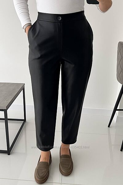 Штани эко-кожа на велюре Розміри 48-50, 52-54, 56-58