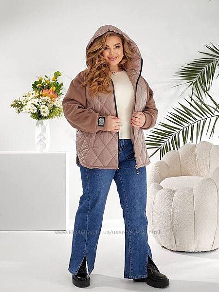 Куртка плащевка, синтепон, тринитка на флисе Размер48-50, 52-54, 56-58 