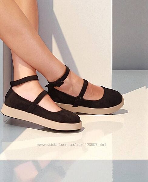 Замшеві балетки на танкетці/останні розміри 37 та 39