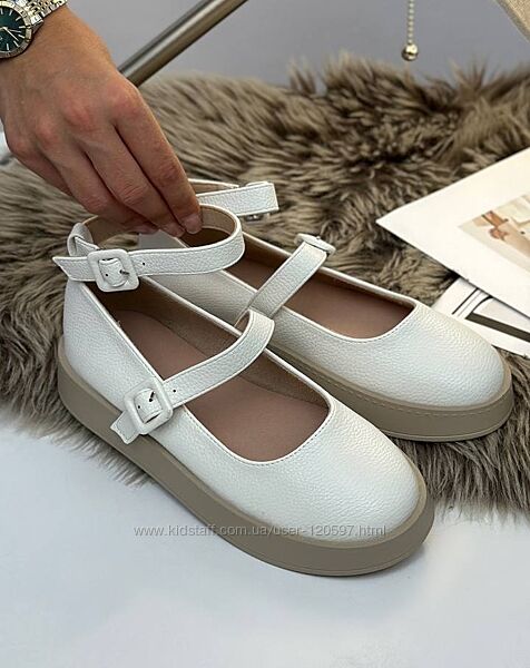 Дитячі/підліткові туфлі/балетки на танкетці р.32-37