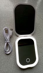 Дзеркальце для макіяжу 2в1 з лед-підсвічуванням. Подарунок Нове Амазон