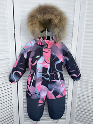 Яскравий зимовий термокомбінезон для дівчинки 92