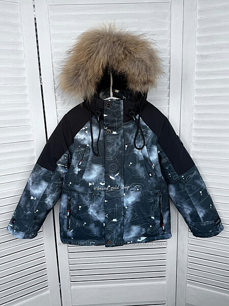 Зимова тепла якісна куртка для хлопчиків на флісі 98-122