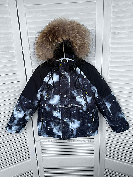 Зимова тепла якісна куртка для хлопчиків на флісі 98-122