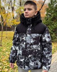 Зимова тепла куртка пуфер для хлопчиків підлітків 140-164