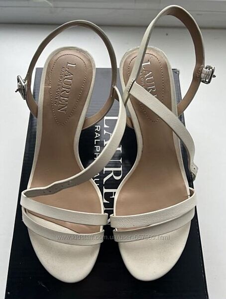 Новые кож белые босоножки ralph lauren. р36
