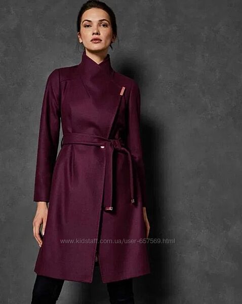 Шикарное пальто Ted Baker, бордо. р.3 М