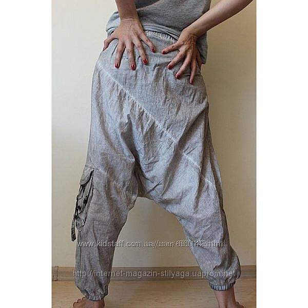 Шальвары-брюки бежевые лето