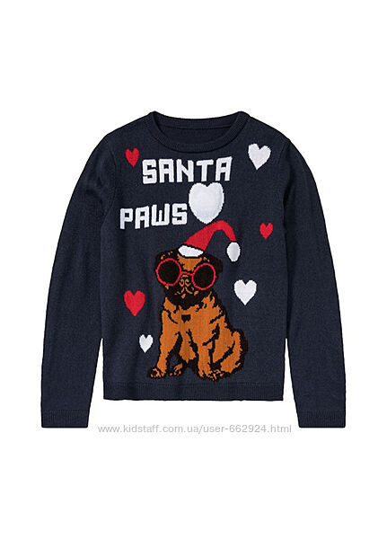 Светр новорічний дитячий pepperts 134-140 на 8-10 років синій