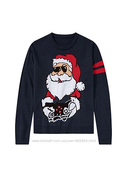 Светр новорічний для хлопчика pepperts 134-140, на 8-10 років синій