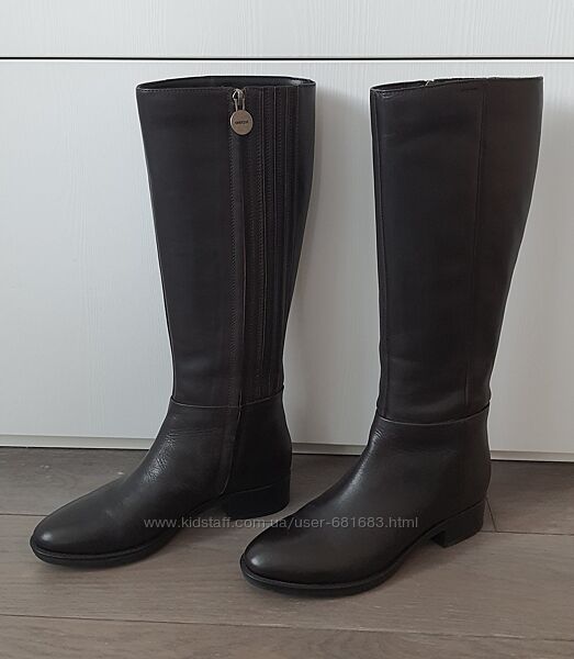 Шкіряні демісезонні чоботи GEOX Felicity D coffee p.37 24.7 см ідеал стан