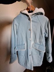 Джинсовка на хутрі джинсова шубка