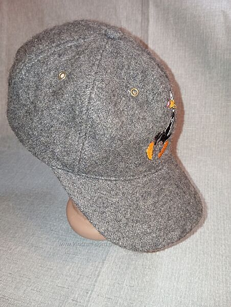 Бейсболка сіра вовняна