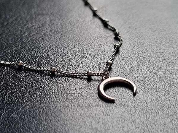 Срібний ланцюжок з півмісяцем, родований, 925