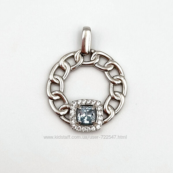 Срібний підвіс серебряный подвес кулон с топазом и цирконием КЮЗ