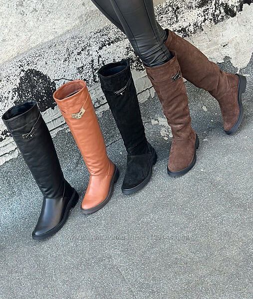 Стильні чоботи нат. шкіра та замш