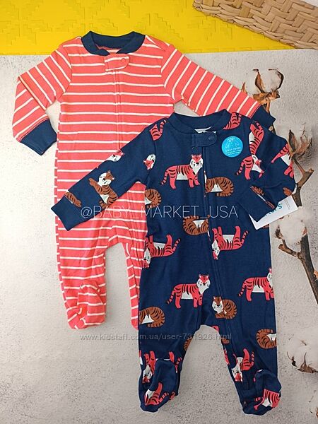 6м,68 Комплект чоловічків carters, бавовна, трикотаж, на молнії