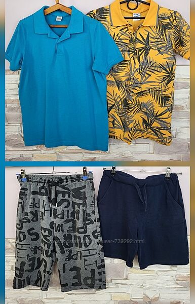 Дві футболки-поло і дві пари шортів на 10-12 років