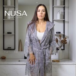 Жіночий халат з мереживом. Велюр. Розмір S, M, L / XL Nusa Туреччина