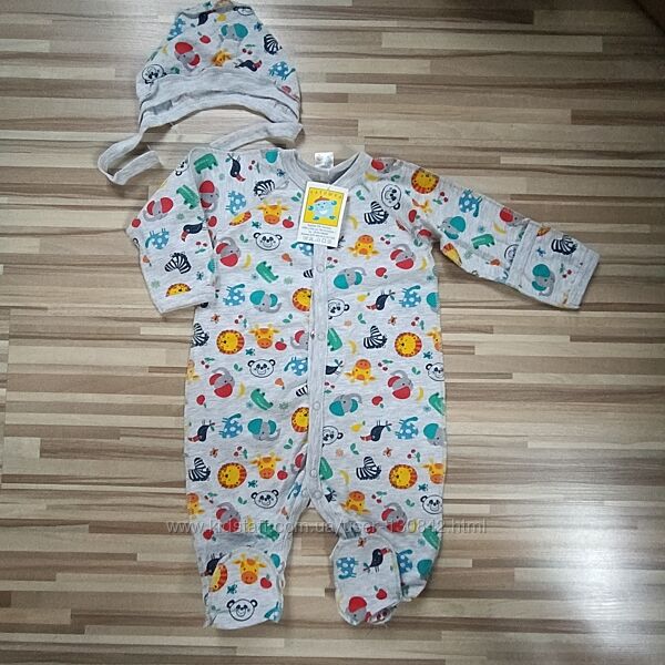 Человечик и чепчик для новорожденного