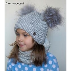 Зимняя шапка для девочки на флисе 