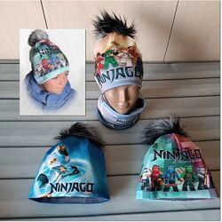 Шапка Нинзяго ниндзяго Ninjago на флисе с хомутом и без 
