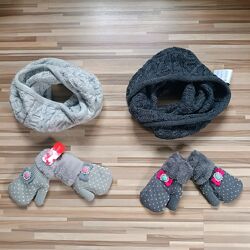 Шарф-хомут и варежки