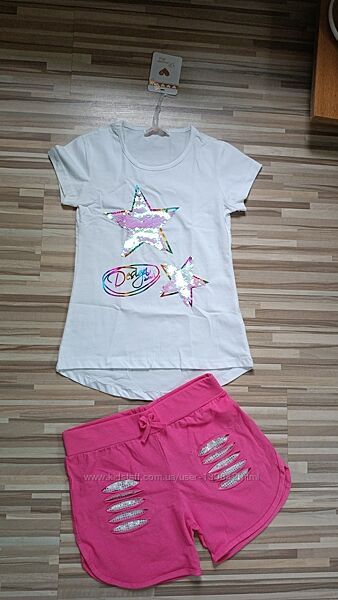 Футболка и шорты для девочки подростка 
